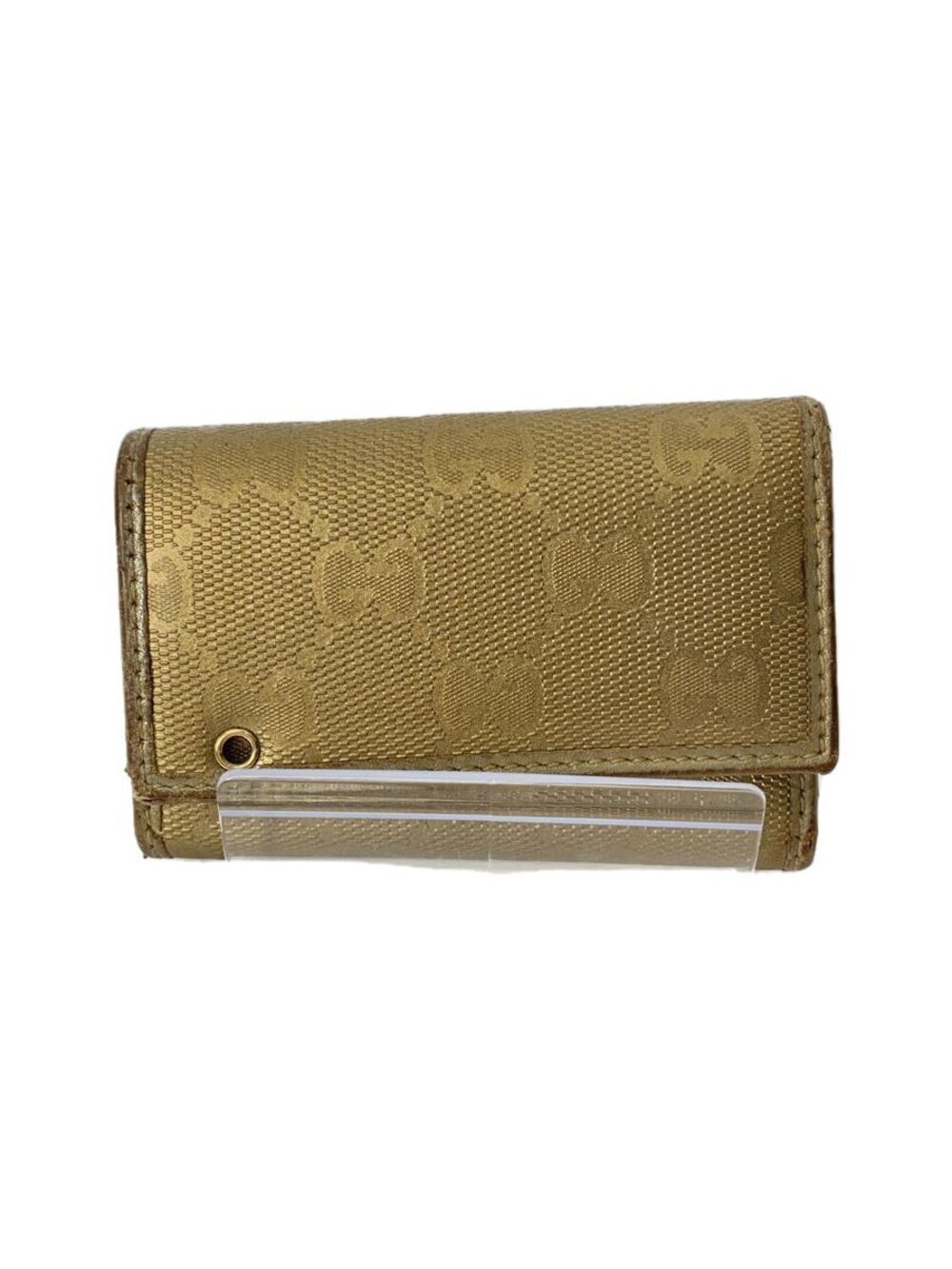 Gucci Key Case Wallet GG Imprime Gold